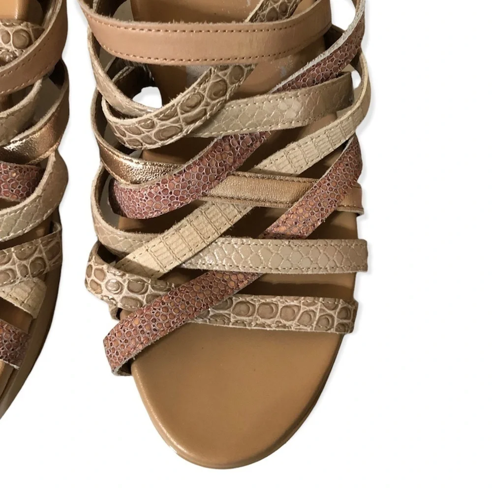 Anyi Lu strappy crisscross wedge sandals